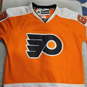 Reebok Orange and White Men's Jersey